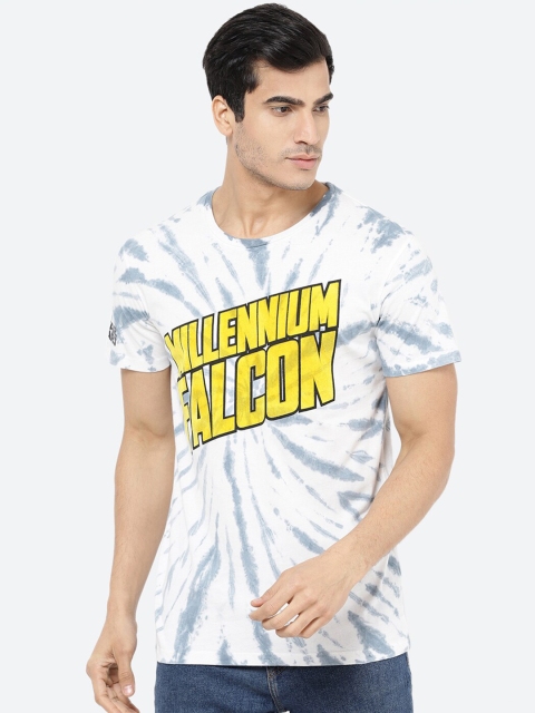 

Free Authority Men White & Yellow Dyed Star Wars Round Neck T-shirt