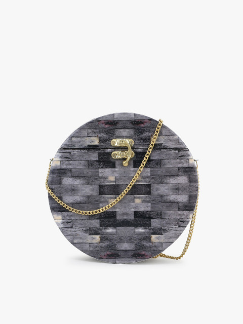 

Anekaant Grey Printed Clutch
