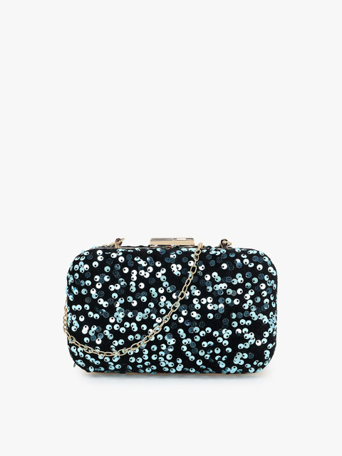 

Anekaant Black & Blue Embellished Clutch