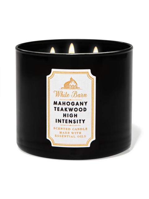

Bath & Body Works Mahogany Teakwood High Intensity 3-Wick Candle, Black
