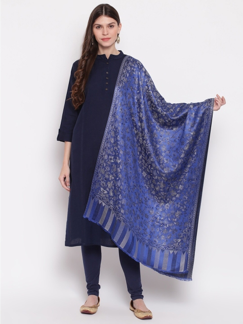 

Tossido Unisex Blue & Grey Woven Design Modal Stole