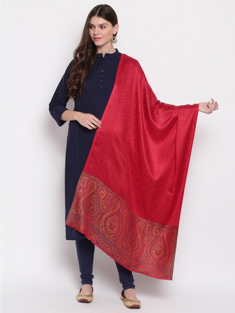 

Tossido Unisex Red Woven Design Modal Stole