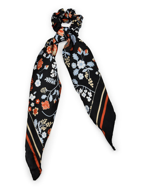

ToniQ Black & White Floral Printed Ponytail Holders