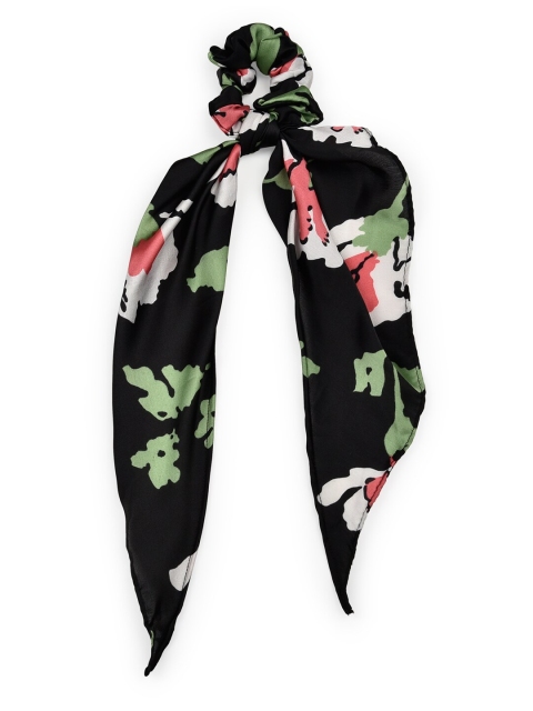 

ToniQ Black & White Satin Floral Monet Printed Ponytail Holders