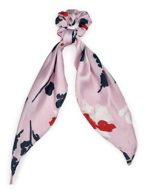 

ToniQ Pink & Navy Blue Monet Satin Floral Printed Ponytail Holders