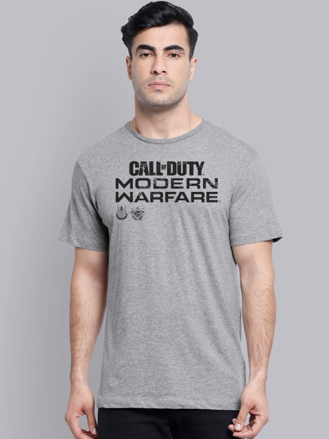 

Free Authority Men Grey Melange & Black Call Of Duty Printed Round Neck T-shirt