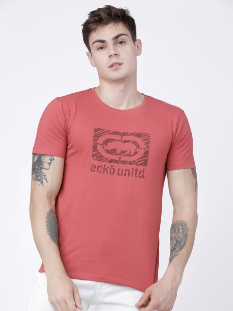 

Ecko Unltd Men Pink Printed Round Neck T-shirt