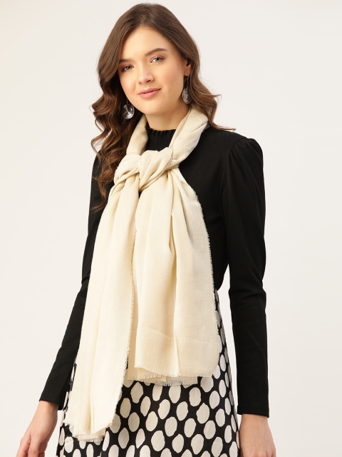 

MANGO Women Cream-Coloured Sustainable Solid Scarf