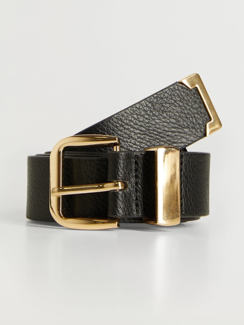 

MANGO Women Black Solid Belt with Metallic Detail