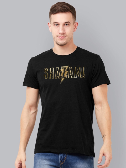 

Free Authority Men Black SHAZAM Printed Round Neck T-shirt