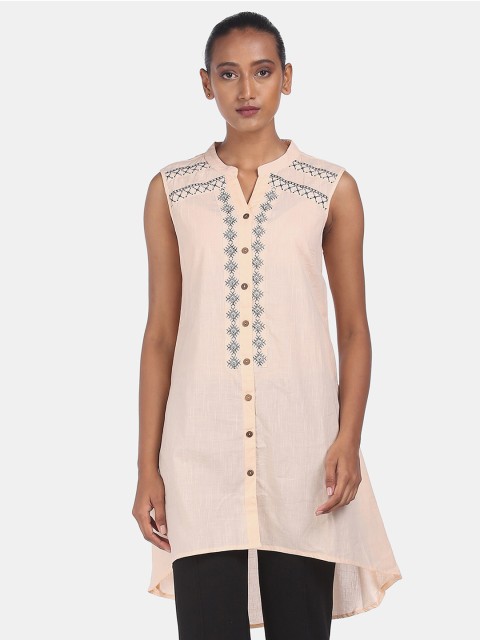 

Bronz Women Beige & Black Embroidered Tunic