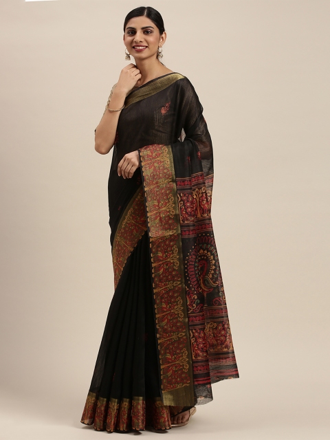 

Soch Black Ethnic Motifs Pure Cotton Banarasi Saree