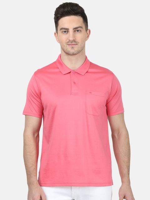 

Monte Carlo Men Pink Solid Polo Collar T-shirt