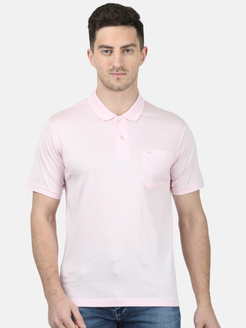 

Monte Carlo Men Pink Solid Polo Collar T-shirt