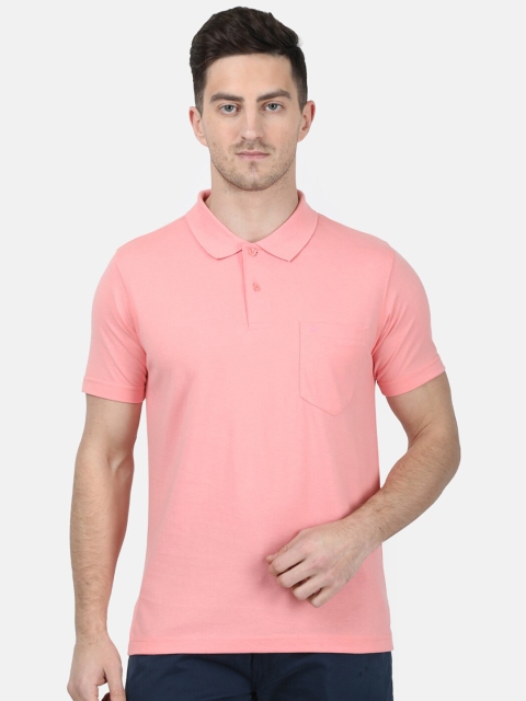 

Monte Carlo Men Pink Solid Polo Collar T-shirt