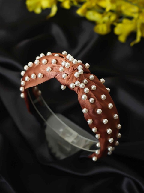 

Bellofox Brown Pearl Embellished Hairband