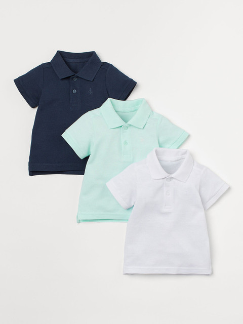 

H&M Boys 3-Pack Solid Cotton Polo T-Shirts, White