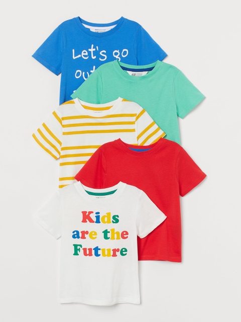 

H&M Boys 5-Pack Cotton T-shirts, Red