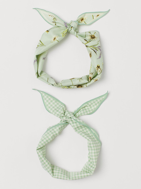 

H&M Women Green 2-Pack Scarves/Hairbands