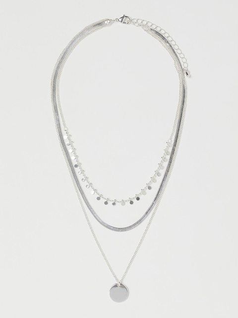 

H&M Women Silver-Toned Three-Strand Necklace