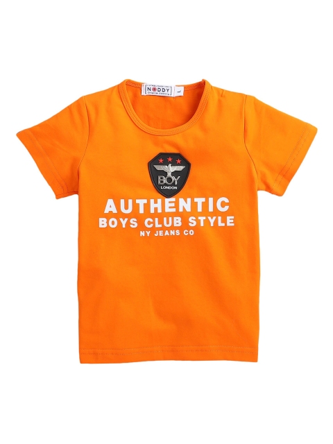 

Noddy Boys Orange Printed Round Neck T-shirt