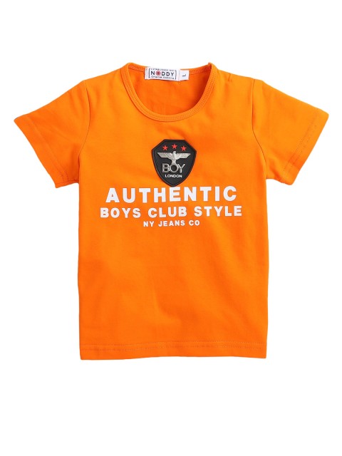 

Noddy Boys Orange Printed Round Neck T-shirt