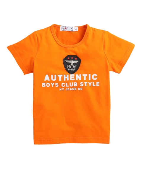 

Noddy Boys Orange Printed Round Neck T-shirt