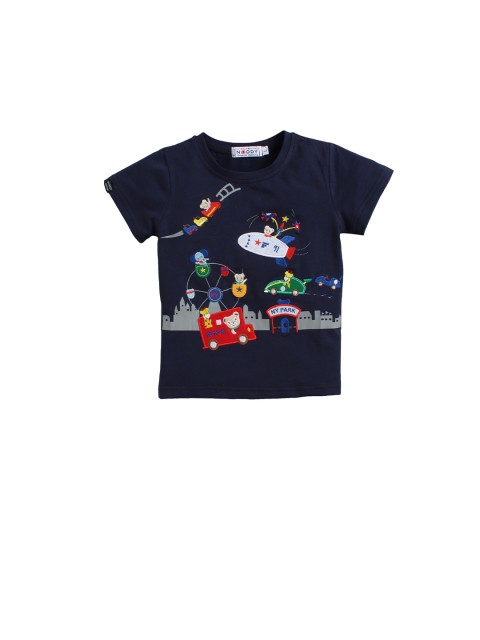 

Noddy Boys Navy Blue Printed Round Neck T-shirt