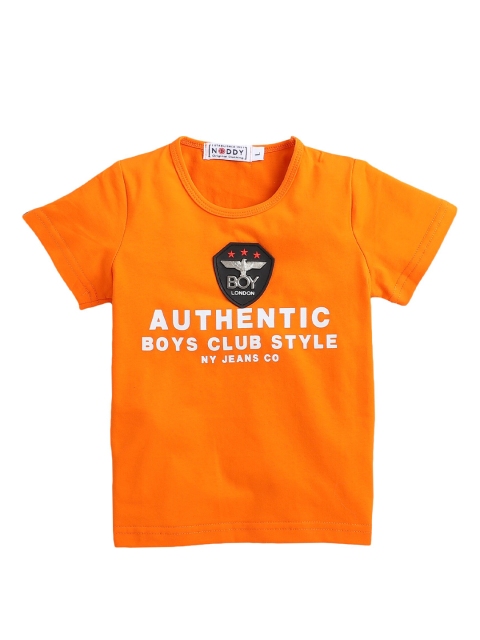 

Noddy Boys Orange Printed Round Neck T-shirt