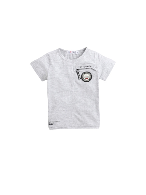 

Noddy Boys Grey Solid Round Neck T-shirt