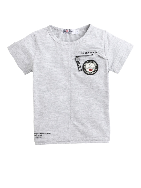 

Noddy Boys Grey Solid Round Neck T-shirt