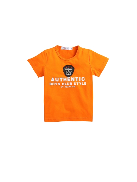 

Noddy Boys Orange Printed Round Neck T-shirt