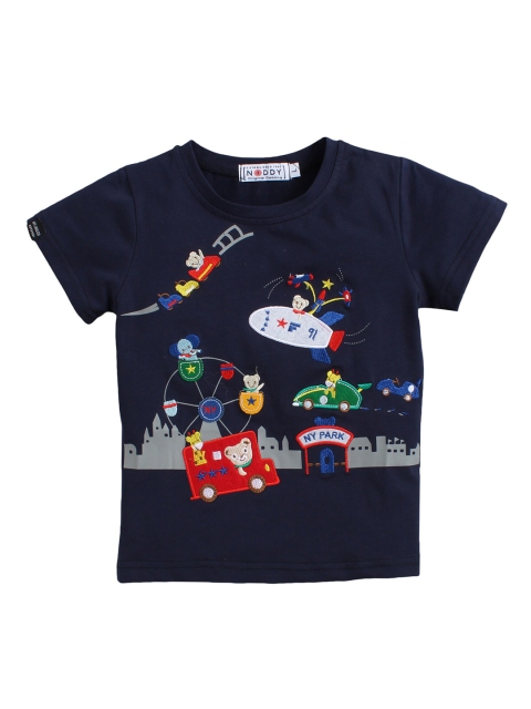 

Noddy Boys Navy Blue Printed Round Neck T-shirt