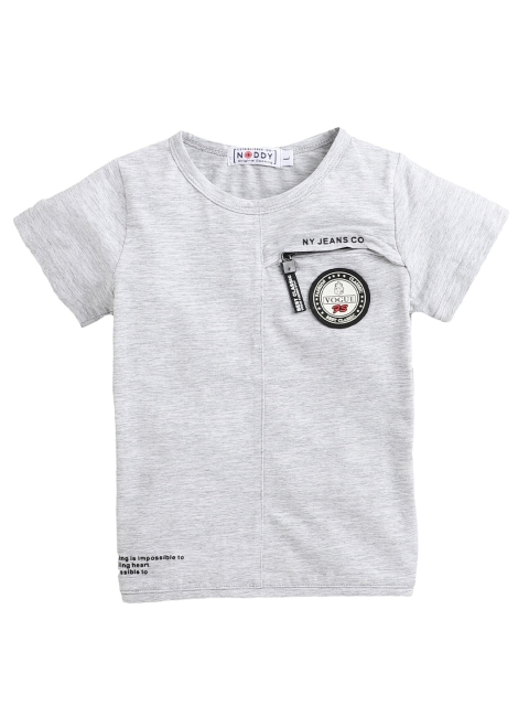 

Noddy Boys Grey Solid Round Neck T-shirt