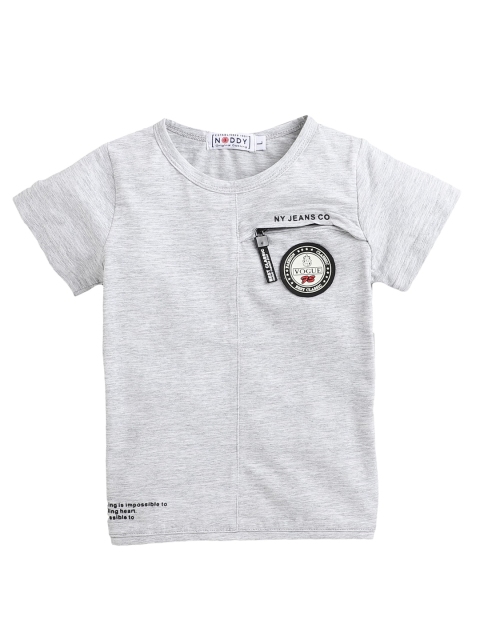 

Noddy Boys Grey Solid Round Neck T-shirt