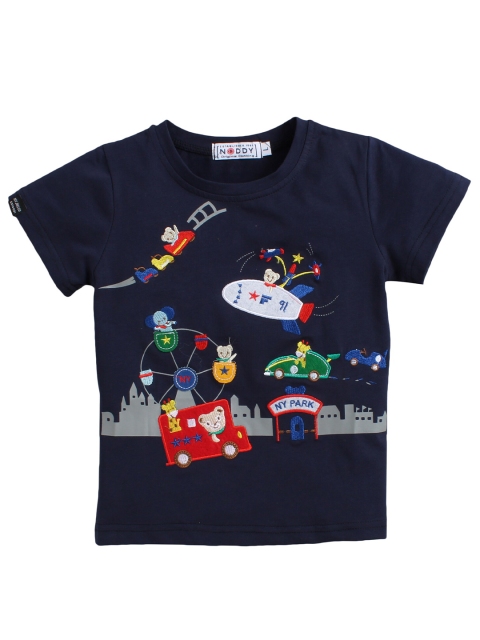 

Noddy Boys Navy Blue Printed Round Neck T-shirt