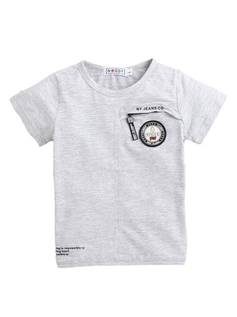 

Noddy Boys Grey Solid Round Neck T-shirt