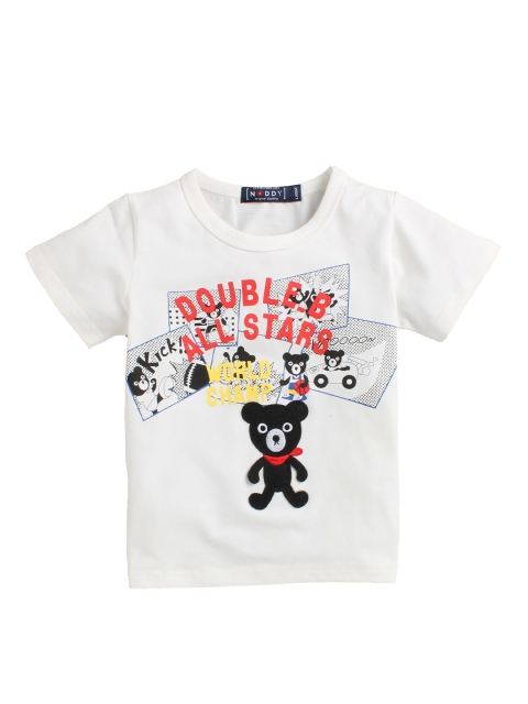 

Noddy Boys White Printed Round Neck T-shirt