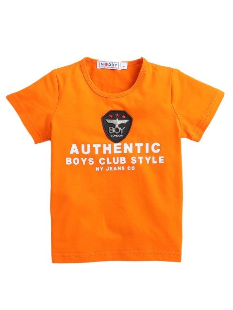 

Noddy Boys Orange Printed Round Neck T-shirt