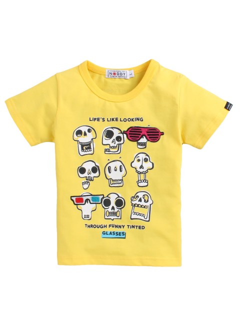 

Noddy Boys Yellow Printed Round Neck T-shirt