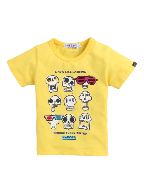 

Noddy Boys Yellow Printed Round Neck T-shirt