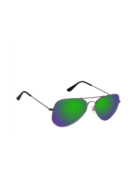 

David Blake Unisex Gunmetal-Toned Polarised & UV Protected Aviator Sunglasses SPP_SGDB1508, Grey