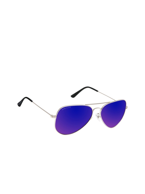 

David Blake Blue & Silver-Toned Polarised & UV Protected Aviator Sunglasses SPP_SGDB1505