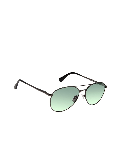 

David Blake Unisex Green Lens & Gunmetal-Toned Aviator Sunglasses SPP_SGDB2111
