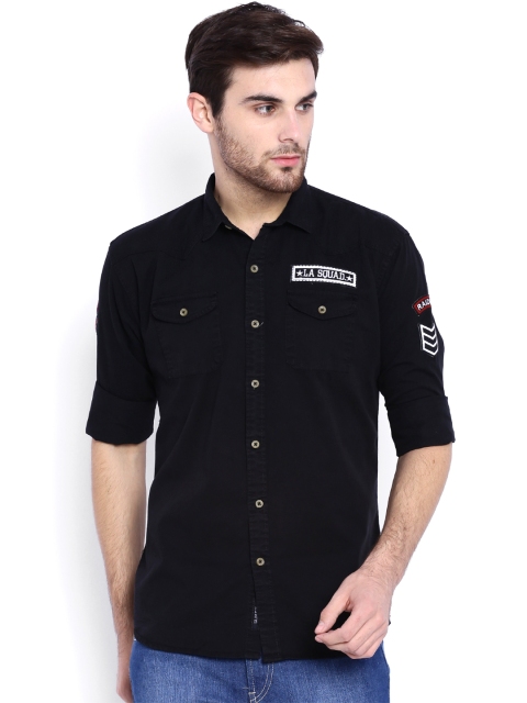 

L.A. SEVEN Black Slim Fit Casual Shirt