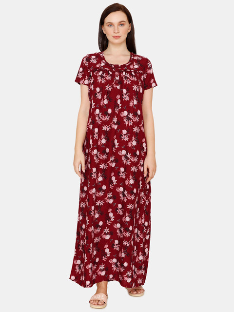 

Zivame Red & White Printed Nightdress