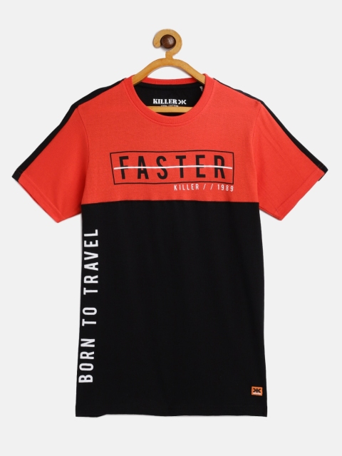 

Killer Boys Black Red Colourblocked Pure Cotton T-shirt