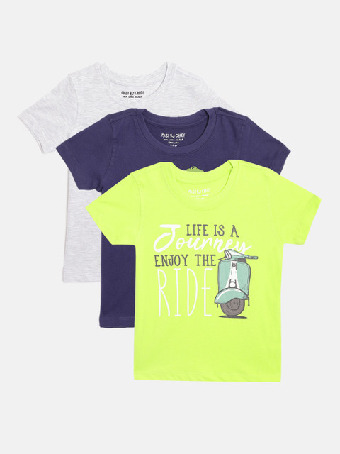 

Miss Chief Boys Pack of 3 Pure Cotton T-shirts, Multi