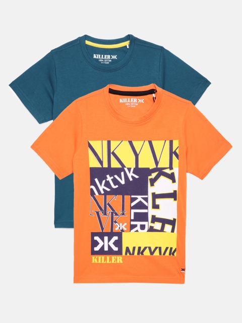

Killer Boys Pack of 2 Pure Cotton T-shirts, Orange