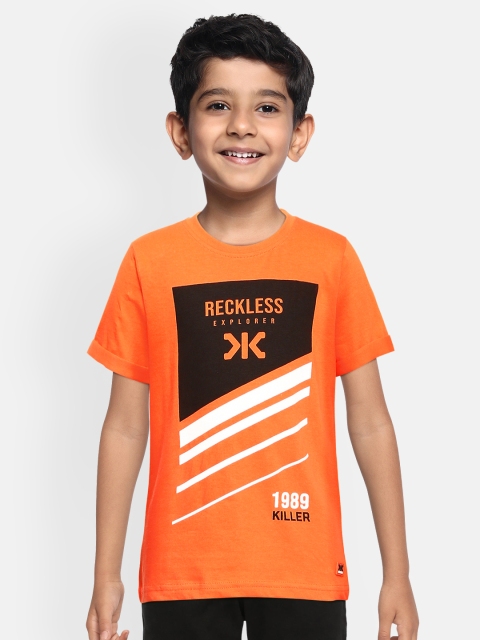 

Killer Boys Orange Pure Cotton Printed Pure Cotton T-shirt